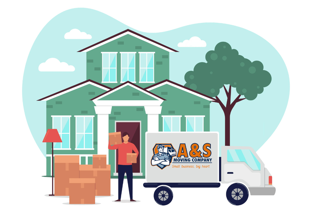 A&S Moving Services - Professional moving house and logo truck illustration